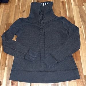 Lululemon Gray In A Cinch Reversible Striped Sweater Activewear Top